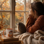 Süßer Igel Herbstlaub Tasse