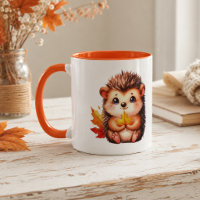 Süßer Igel Herbstlaub