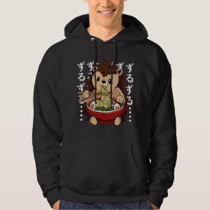 Süßer Igel isst Ramen Kawaii Anime Japanisch F Hoodie