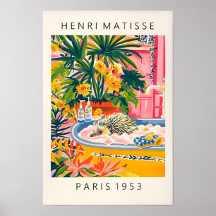 Süßer Igel-Kunst-Druck, Maximalist Decor, Matisse Poster