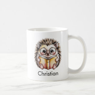 Süßer Igel liest ein Buch Custom Kaffeetasse