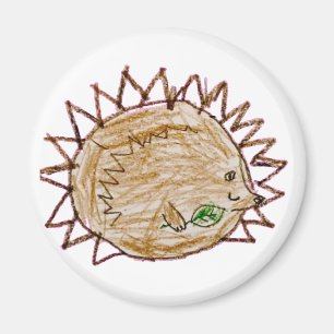 Süßer Igel mit Blatt Kühlschrankmagnet