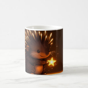 süßer Igel mit einem leuchtenden Stern Kaffeetasse