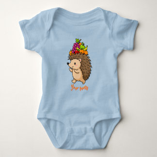 Süßer Igel mit frischem Obst Baby Strampler