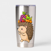Süßer Igel mit frischem Obst Thermobecher (Vorderseite)