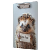 Süßer Igel mit "Hallo!"-Schild Klemmbrett (Links)