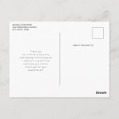 Süßer Igel mit Laterne Danke Postkarte (Rückseite)