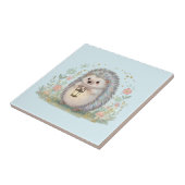 Süßer Igel mit Laterne Fliese (Seite)