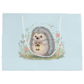 Süßer Igel mit Laterne Große Geschenktüte (Rückseite)