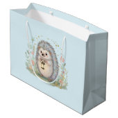 Süßer Igel mit Laterne Große Geschenktüte (Rückseite Schrägansicht)