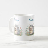 Süßer Igel mit Laterne Kaffeetasse (Vorderseite Links)