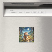 Süßer Igel mit Laterne Kühlschrank Magnet (In Situ (Geschirrspüler))