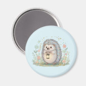 Süßer Igel mit Laterne Magnet (Vorderseite/Rückseite)