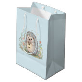 Süßer Igel mit Laterne Mittlere Geschenktüte (Rückseite Schrägansicht)