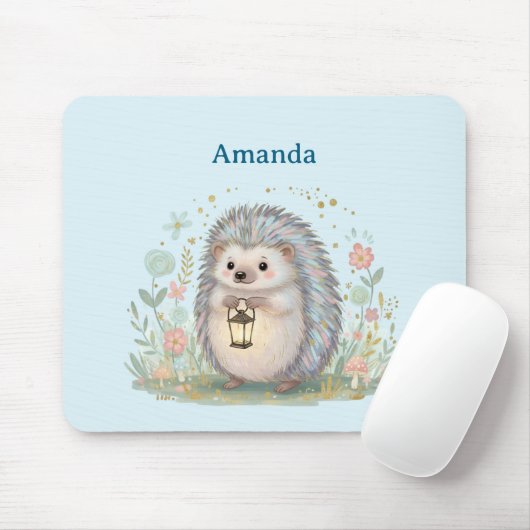 Süßer Igel mit Laterne Mousepad (Mit Mouse)