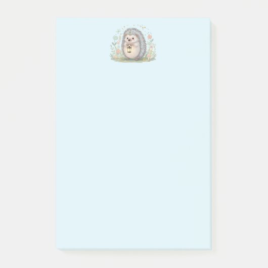 Süßer Igel mit Laterne Post-it Klebezettel (Vorderseite)