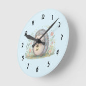 Süßer Igel mit Laterne Runde Wanduhr (Winkel)