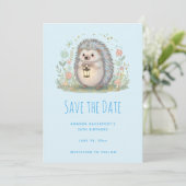 Süßer Igel mit Laterne Save The Date (Stehend Vorderseite)