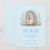 Süßer Igel mit Laterne Save The Date (Vorne/Hinten)