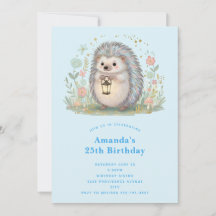Süßer Igel mit Laterne zum Geburtstag