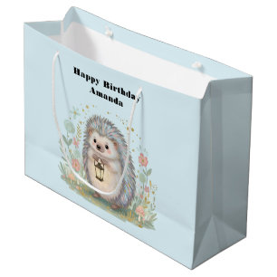 Süßer Igel mit Laterne zum Geburtstag Große Geschenktüte