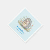 Süßer Igel mit Laterne zum Geburtstag Serviette (Ecke)