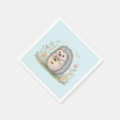 Süßer Igel mit Laterne zum Geburtstag Serviette (Ecke)