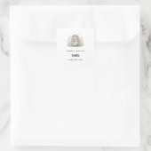 Süßer Igel mit Laternenkerzen-Geschäft Quadratischer Aufkleber (Tasche)