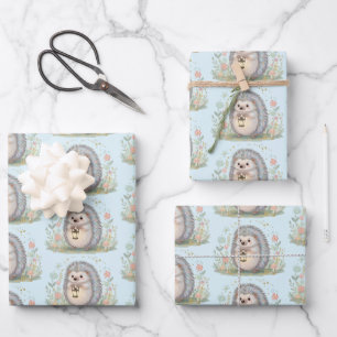 Süßer Igel mit Laternenmuster Geschenkpapier Set