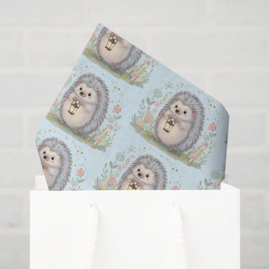 Süßer Igel mit Laternenmuster Seidenpapier (Geschenktüte)