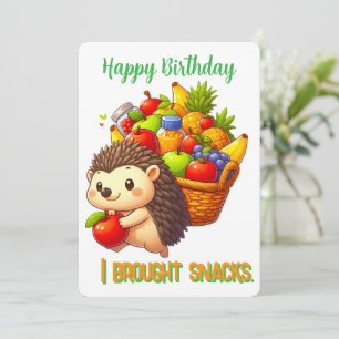 Süßer Igel Mit Obstkorb Alles Gute Zum Geburtstag Karte