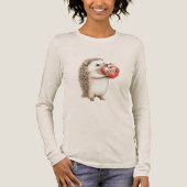 Süßer Igel mit roter Herzliebe Tri-Blend Shirt (Vorderseite)