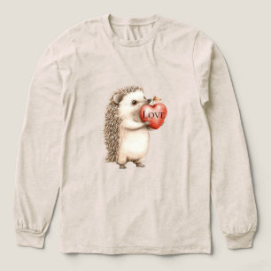 Süßer Igel mit roter Herzliebe Tri-Blend Shirt