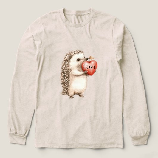 Süßer Igel mit roter Herzliebe Tri-Blend Shirt (Design Vorderseite)