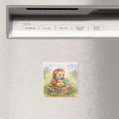 Süßer Igel mit Tasse Kühlschrank Magnet (In Situ (Geschirrspüler))