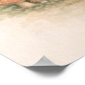Süßer Igel mit Tasse Neutrales Kinderzimmer Poster (Ecke)