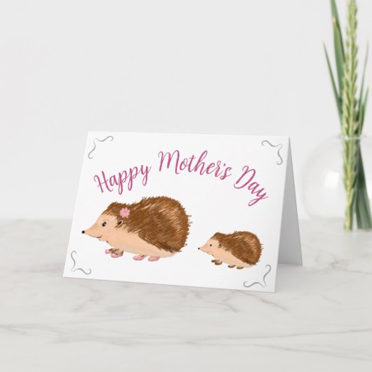 Süßer Igel Muttertag Karte (Vorderseite)