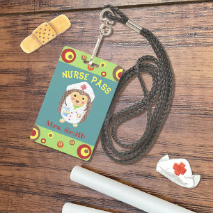 Süßer Igel-Nurse-Hall-Pass Ausweis