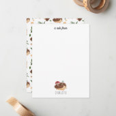 Süßer Igel Pilz Waldtier Kinderzimmer Mitteilungskarte (Vorderseite/Rückseite Beispiel)