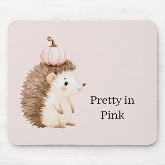 Süßer Igel Rosa Kürbis Mousepad (Vorne)