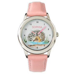 Süßer Igel Tier Mädchen Kids Rosa Armbanduhr