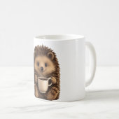 Süßer Igel trinkt Kaffeetasse - Lustiges Tier (VorderseiteRechts)