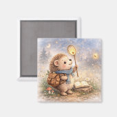 Süßer Igel und Glühwürmchen Kühlschrank Magnet (Vorderseite/Rückseite)