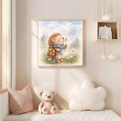 Süßer Igel und Löwenzahn für Kinder Poster