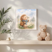 Süßer Igel und Löwenzahn Kinder  Poster