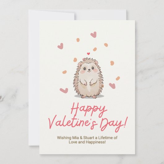 Süßer Igel Valentinstag Karte (Vorderseite)