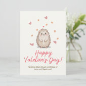 Süßer Igel Valentinstag Karte (Stehend Vorderseite)