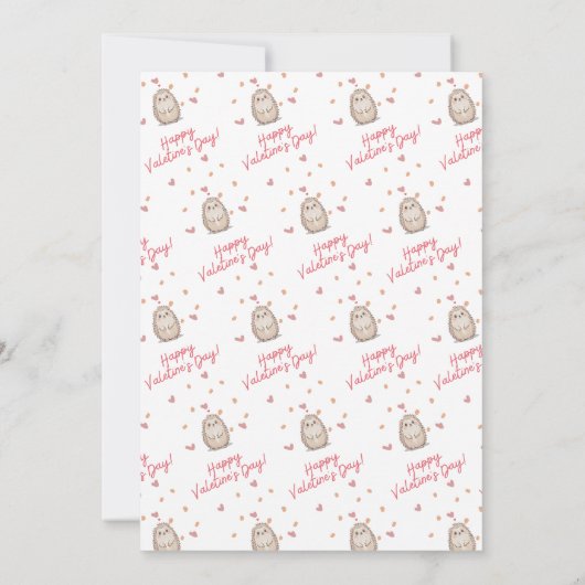 Süßer Igel Valentinstag Karte (Rückseite)