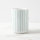 Süßer individueller Name Hellgrüne Streifen Mädche Kaffeetasse (Mittel)