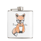 Süßer intelligenter Fuchs Flachmann (Vorderseite)